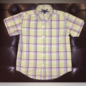 GAP KIDS Boys Short Sleeve Plaid Button Down Shirt